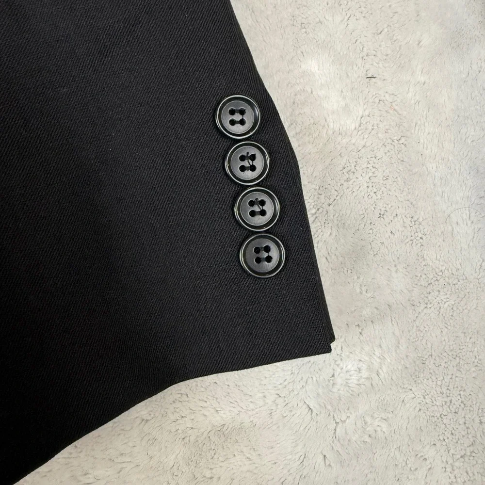 Chaps Mens 39S Black 100% Wool Blazer Two Button‎ Sport Coat Woolmark 50C00781PS